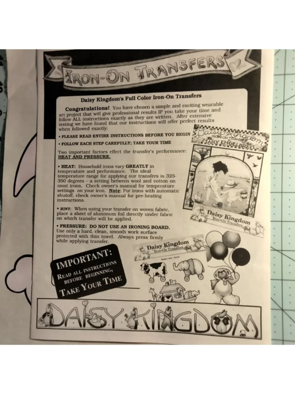 Daisy Kingdom Raindrop Iron On Transfers Directions